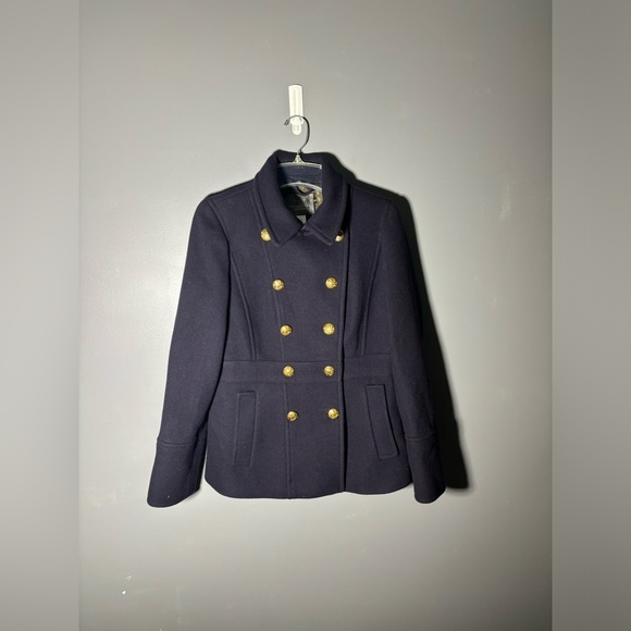 J. Crew Jackets & Blazers - J.Crew Stadium Cloth Nello Gori Double Breasted Peacoat Size 8 Wool Blend